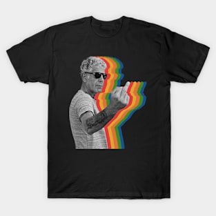 ANTHONY BOURDAIN RETRO RAINBOW T-Shirt